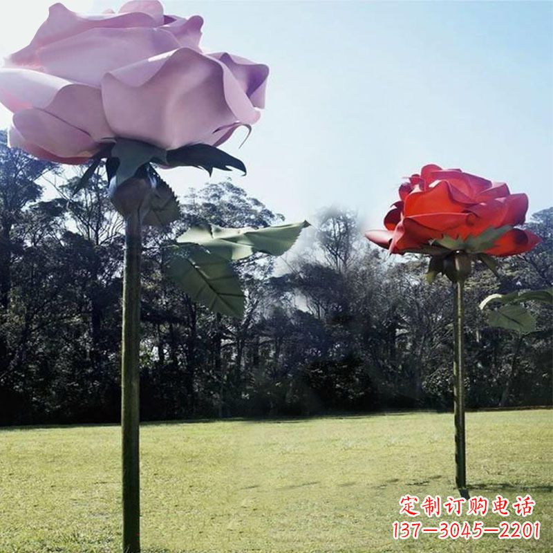 山西精美不锈钢雕刻玫瑰花雕塑