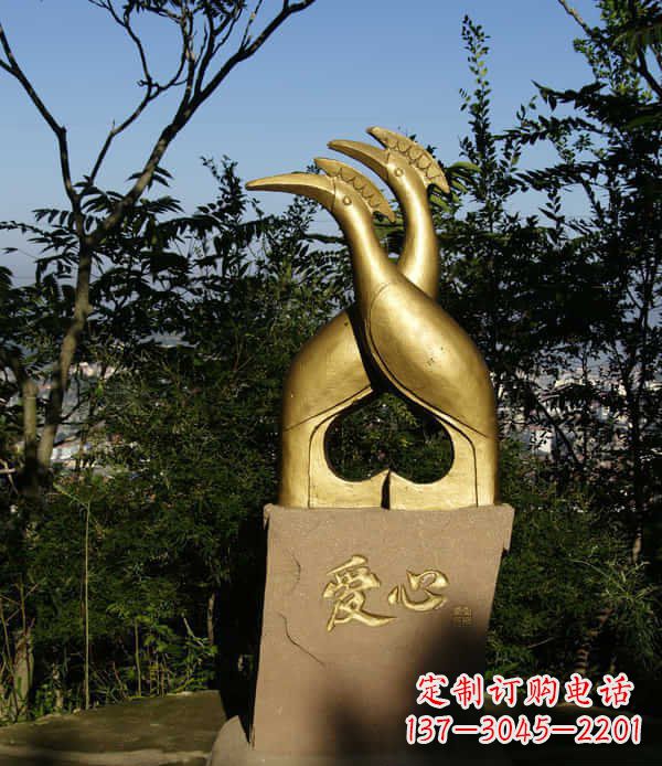山西新中式装饰铜雕 孔雀景观雕塑