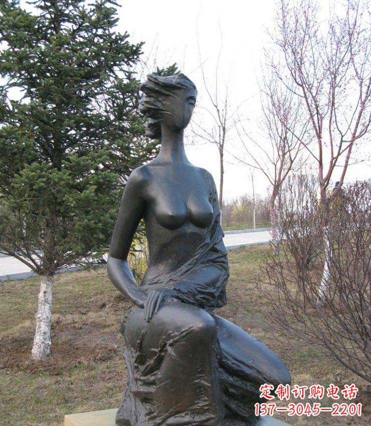 山西公园抽象女人人物铜雕1