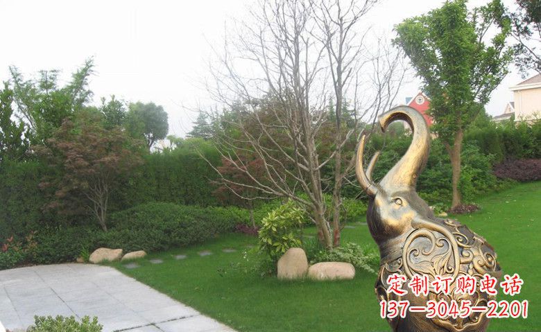 山西公园抽象小象动物铜雕