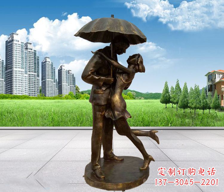 山西情侣铜雕,浪漫定制