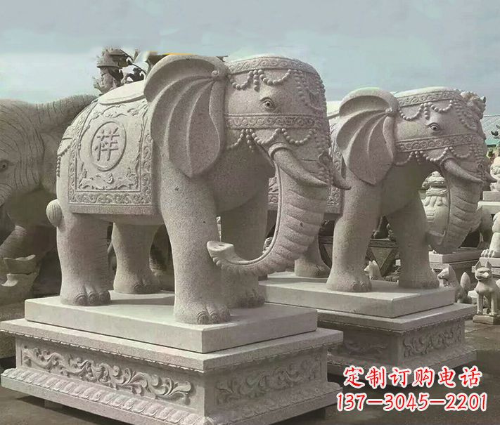 山西精美大象大理石雕塑