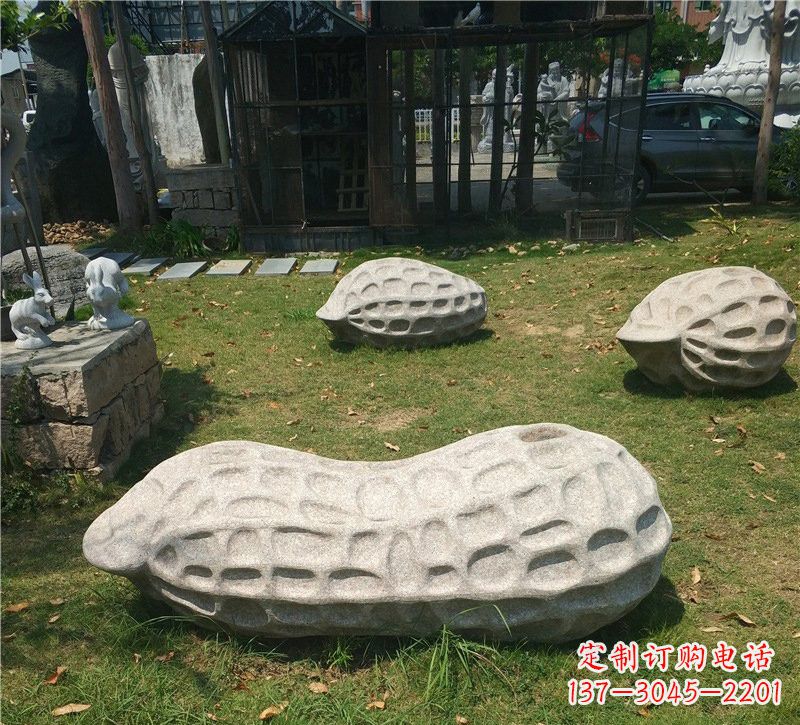 山西精美大理石花生雕塑