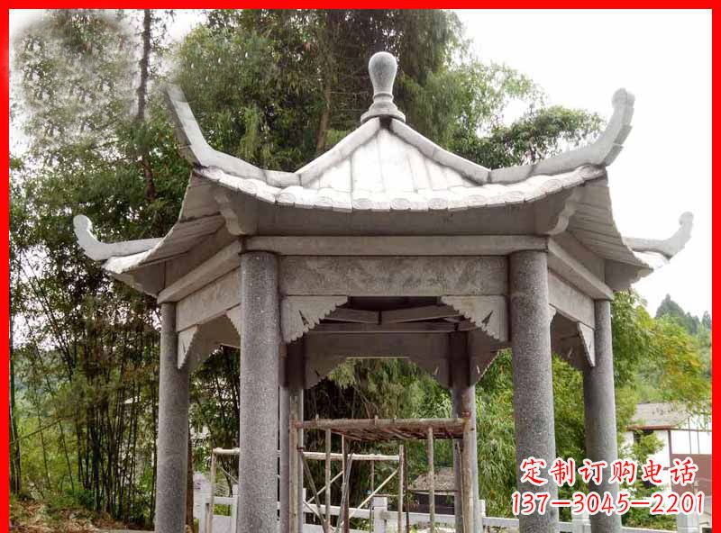 山西复古公园石凉亭雕塑