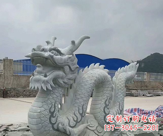 山西大理石生肖龙景观石雕