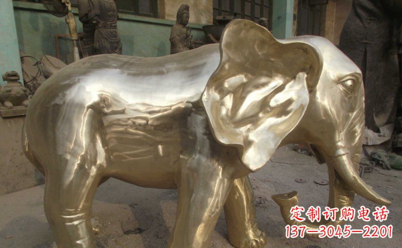 山西公园大象动物铜雕_2