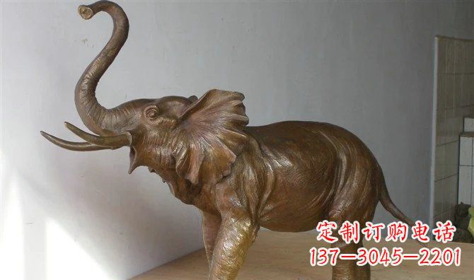 山西公园大象招财动物铜雕 (3)