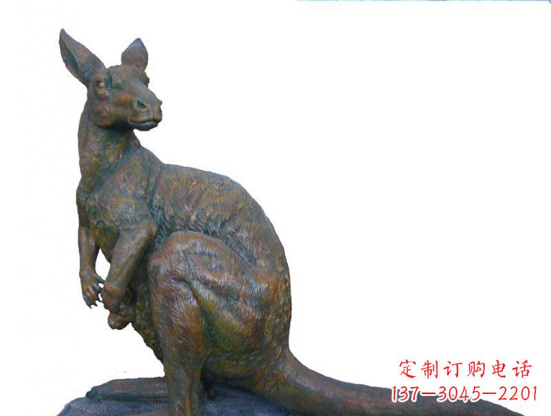 山西公园袋鼠动物铜雕 (4)