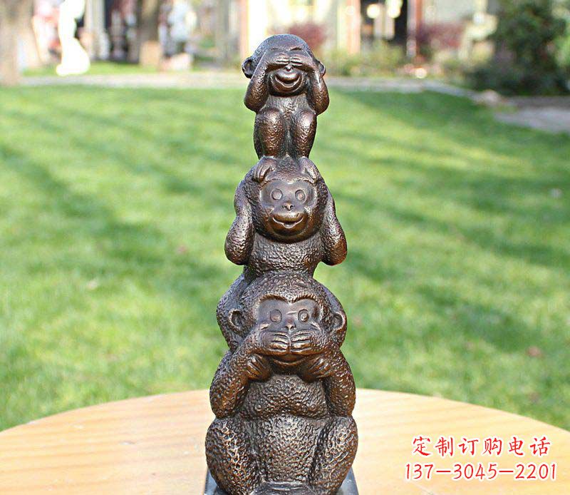 山西高品质铜雕罗汉叠罗汉塑像