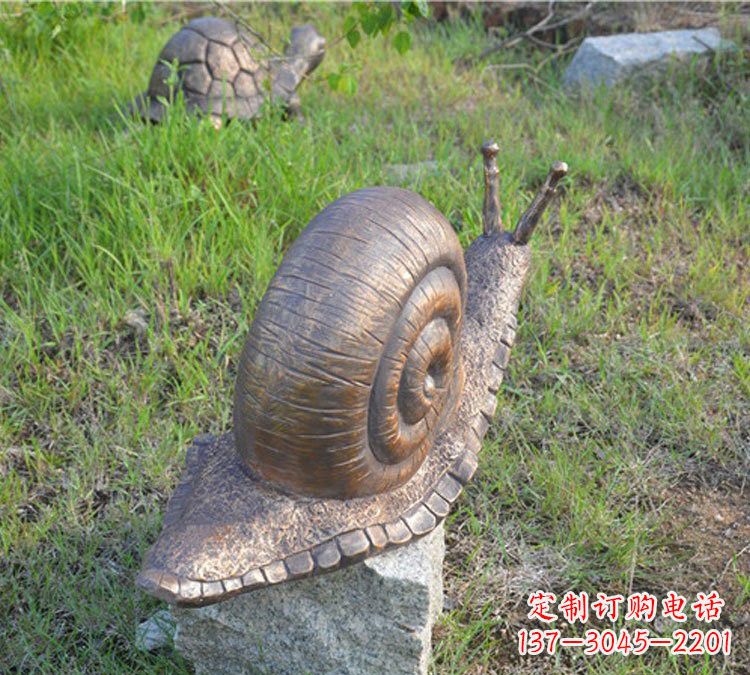 山西全新玻璃钢材质仿真铜蜗牛雕塑
