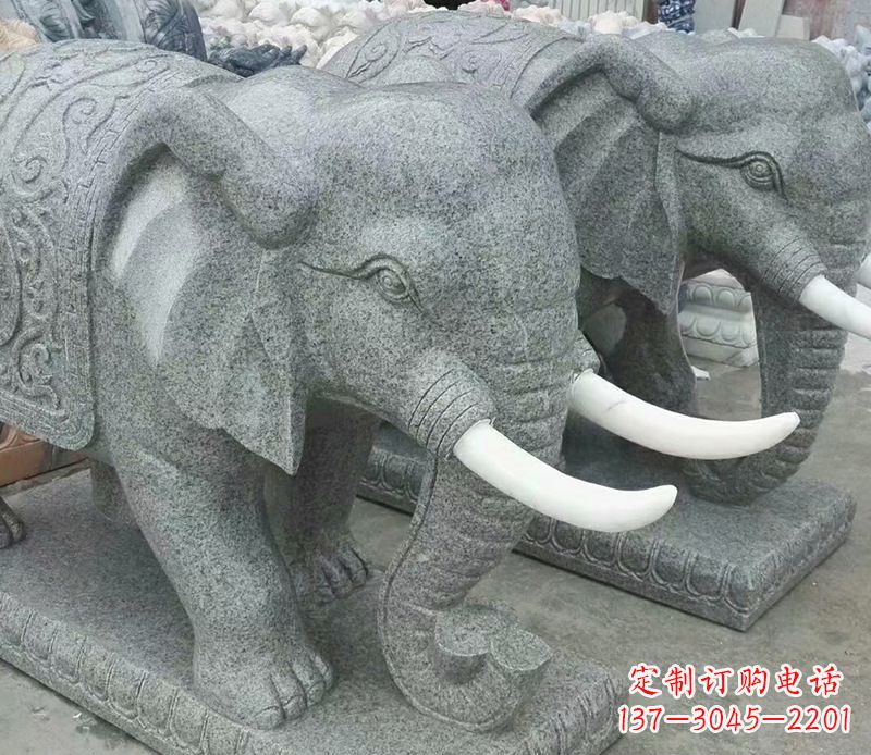 山西象征力量的大理石大象雕塑