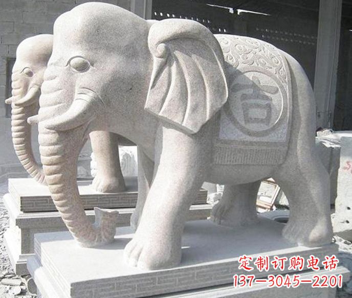 山西公园动物吉祥大象石雕 (2)