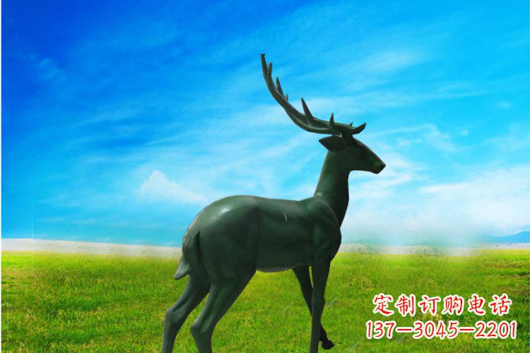 山西公园动物梅花鹿铜雕