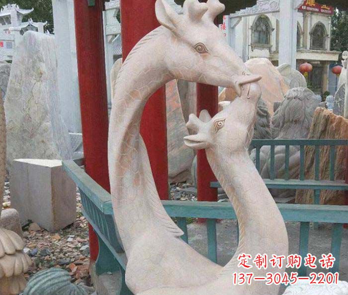 山西中领雕塑-母子鹿动物石雕