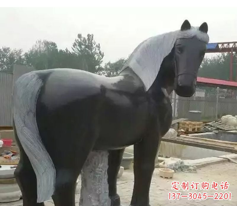 山西公园动物小马石雕