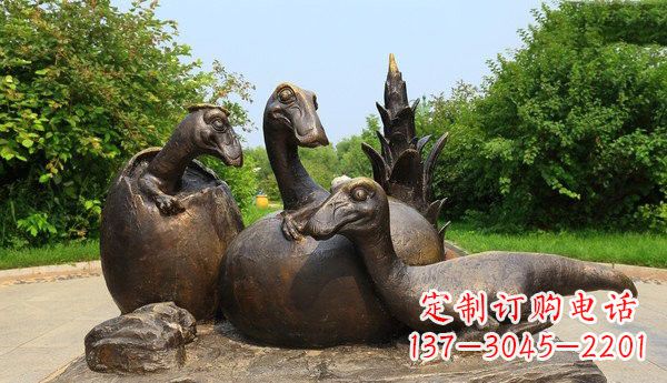 山西公园仿真恐龙铜雕