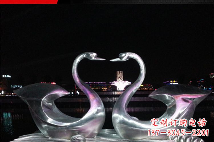 山西中领雕塑定制不锈钢仙鹤雕塑