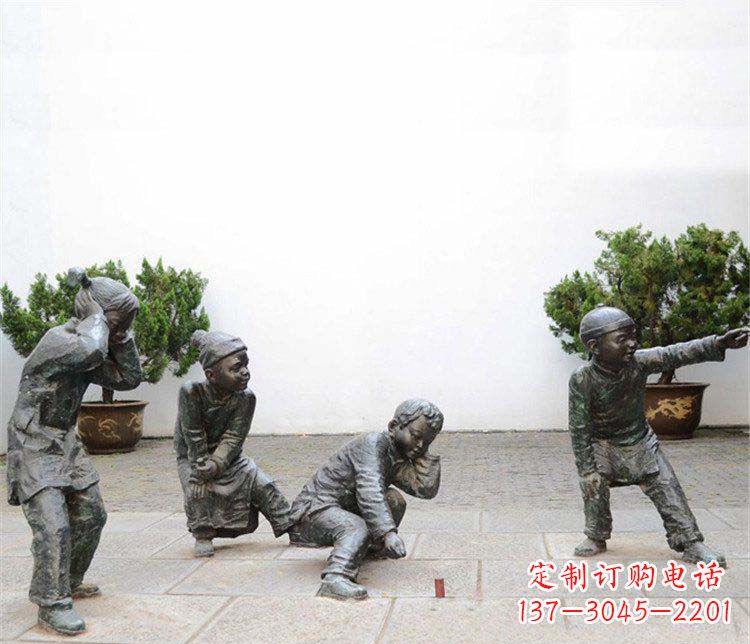 山西愉悦童年,珍藏宝贝铜雕小孩