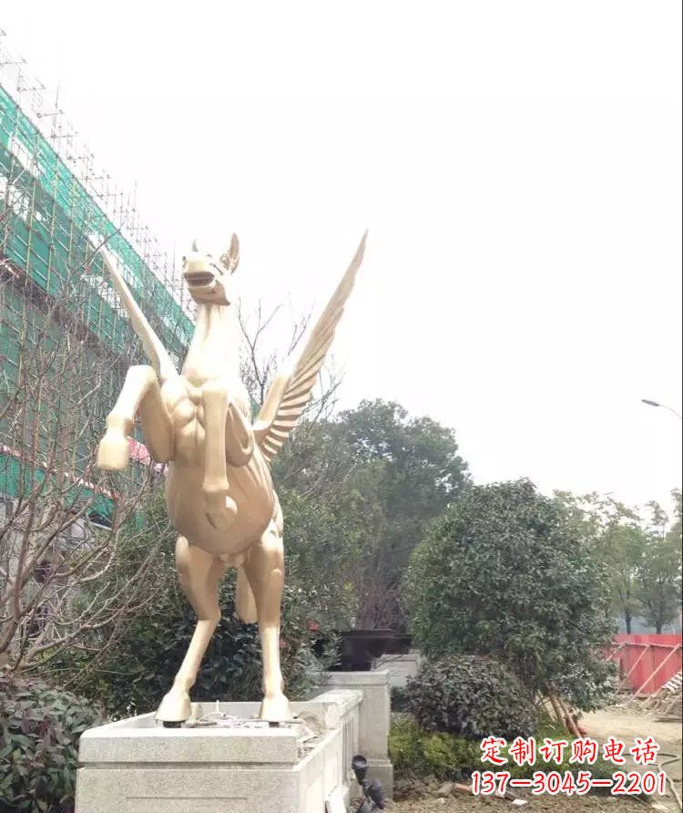山西公园飞马玻璃钢仿铜雕塑
