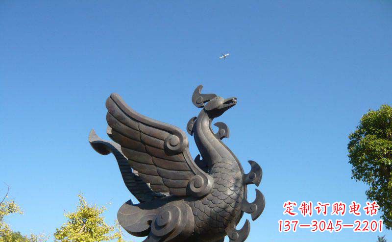 山西公园凤凰景观铜雕
