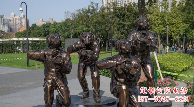 山西公园装饰雕塑——可爱活泼的狗雕塑