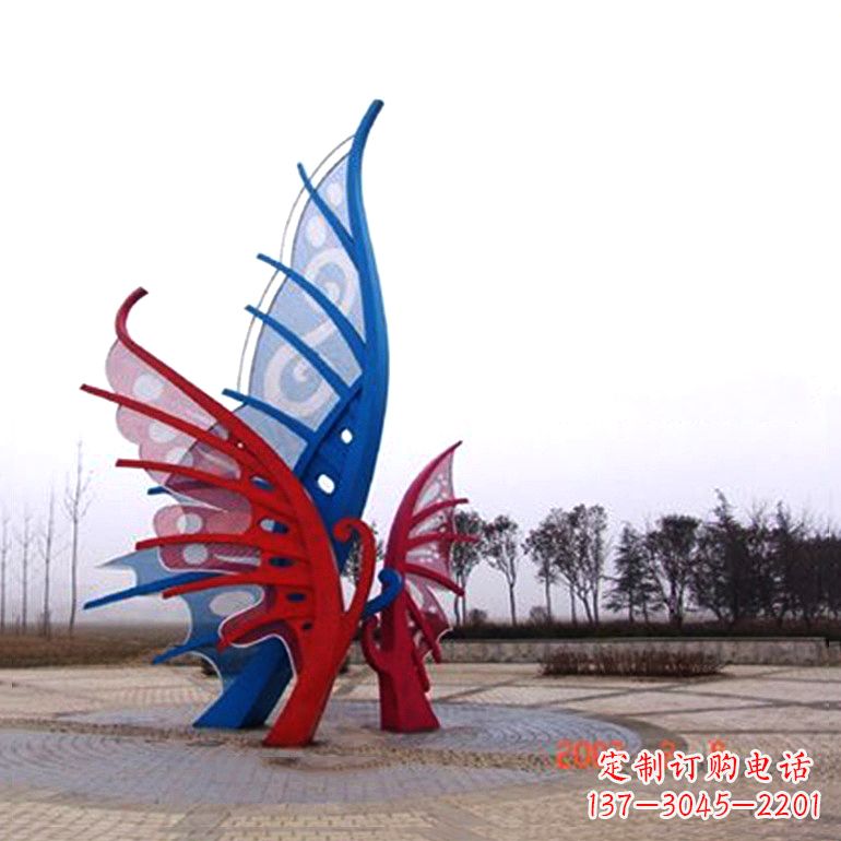 山西精美蝴蝶不锈钢景观雕塑