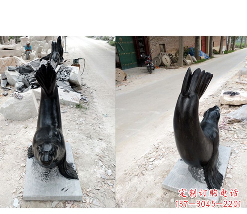 山西公园海豚景观石雕