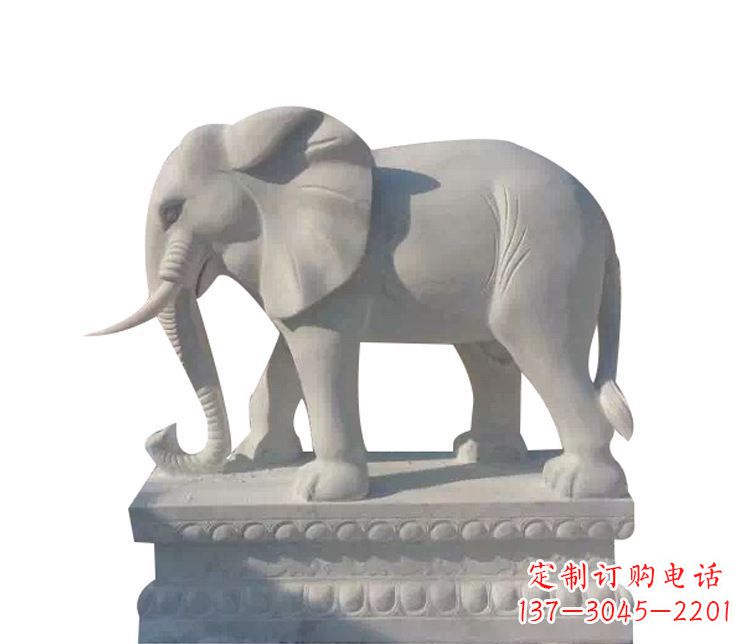 山西优质汉白玉大象动物石雕