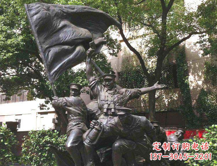 山西公园红军打仗纪念铜雕