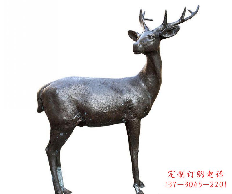 山西铜雕回头鹿动物雕塑