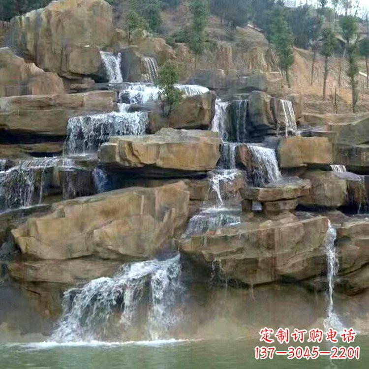 山西中领雕塑公园假山流水景观雕塑