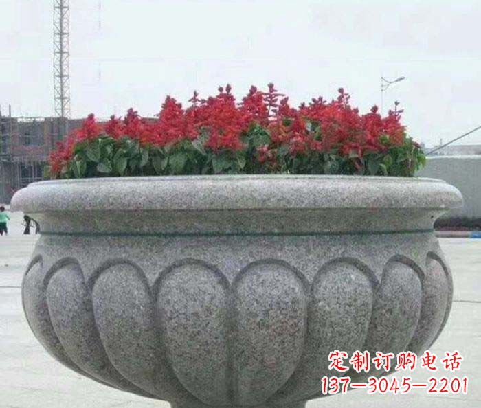 山西精美大理石花盆雕塑