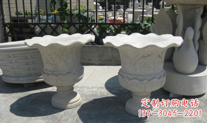 山西大理石花盆雕塑