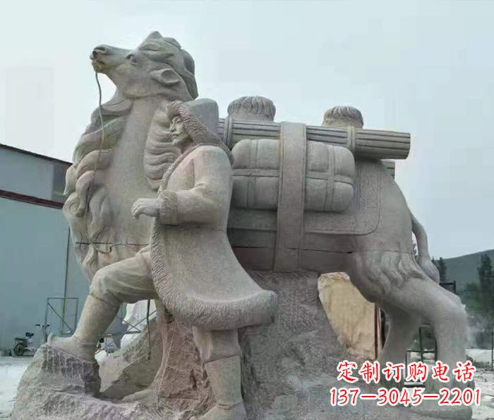 山西精致精美的大理石骆驼石雕