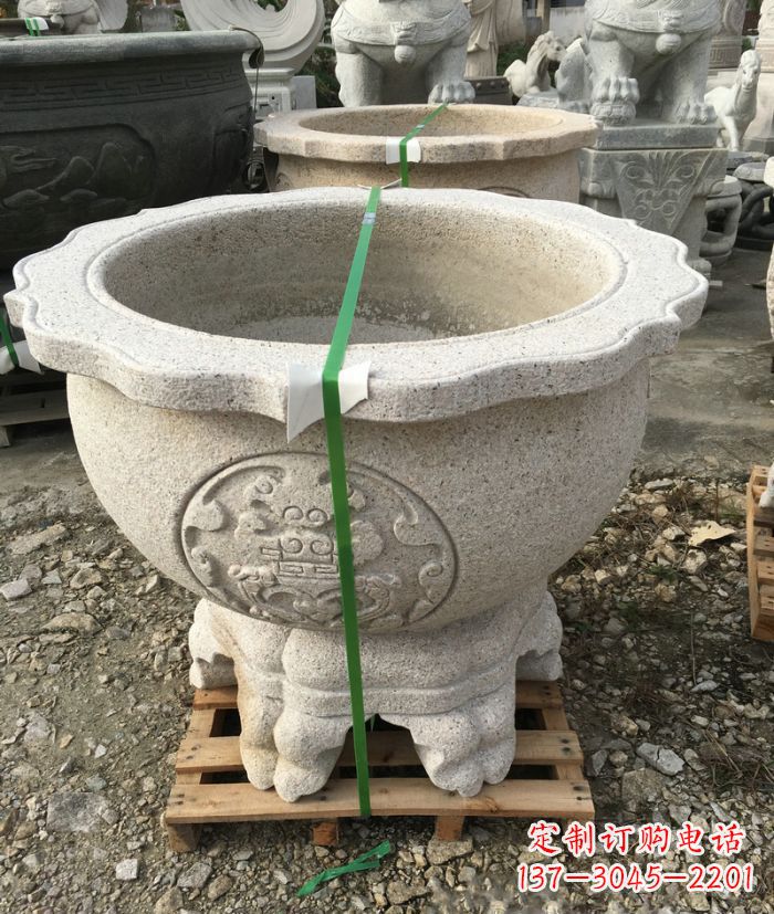 山西公园景观大理石水缸石雕