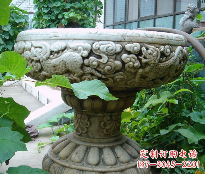 山西公园景观仿古花盆石雕