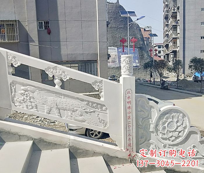山西汉白玉石雕栏板,唯美园林装饰