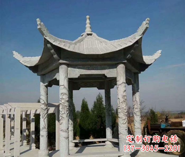 山西公园景观六角凉亭石雕