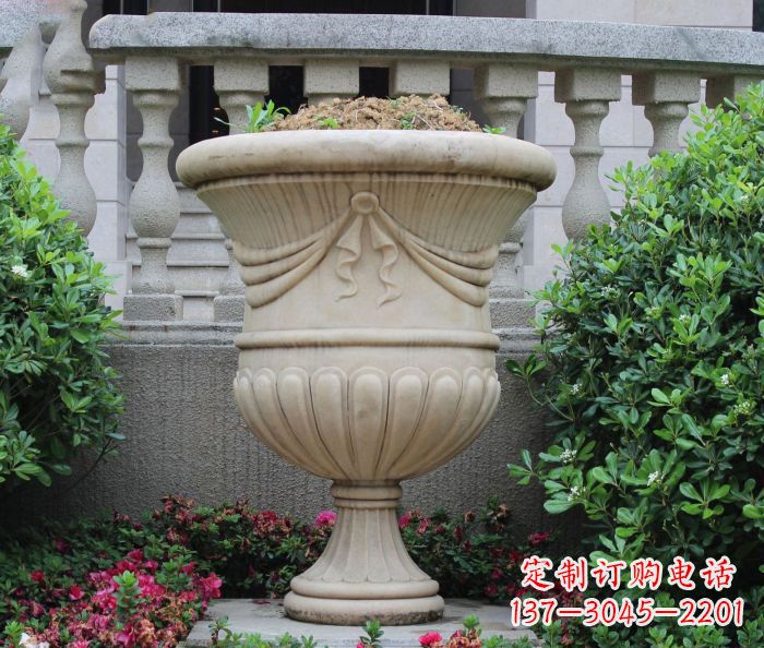 山西公园景观欧式花盆石雕