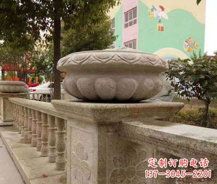 山西砂岩花盆雕塑