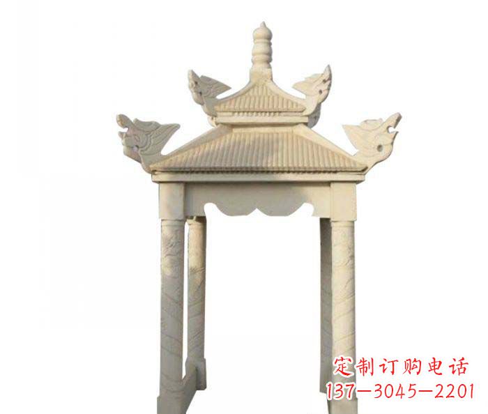 山西高品质园林石雕凉亭