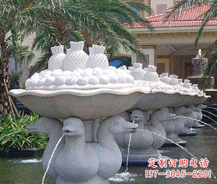 山西公园景观天鹅喷泉石雕