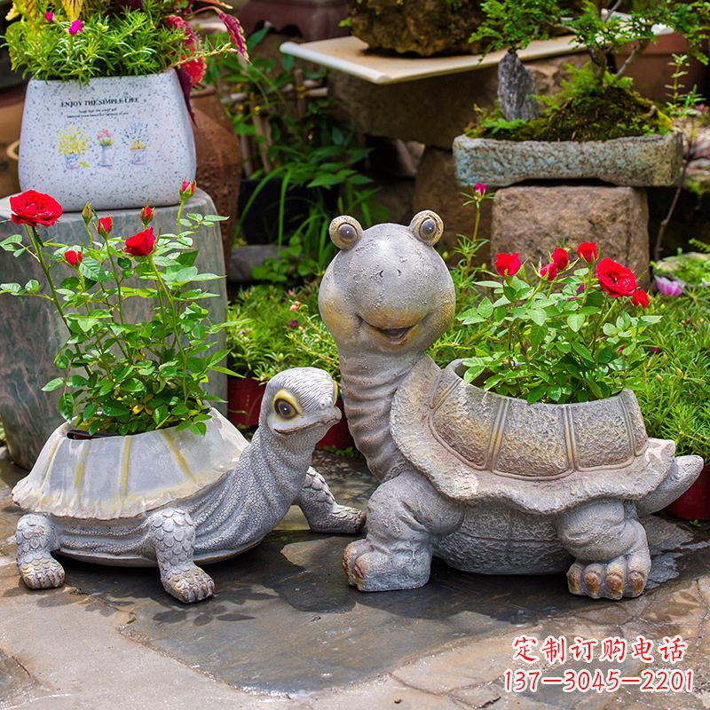 山西铸铁乌龟花盆雕塑