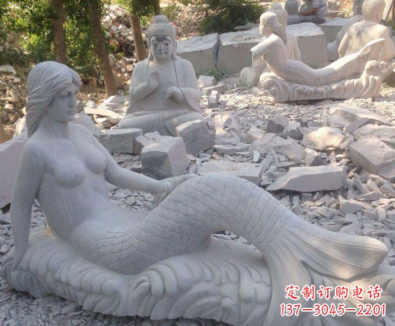 山西公园景区美人鱼石雕