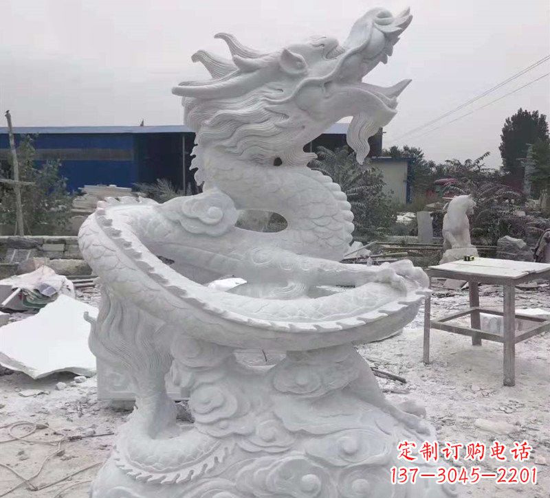 山西精美盘龙石雕塑