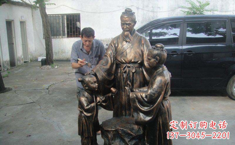 山西精美铜雕—中领雕塑孔融让梨景观雕塑定制