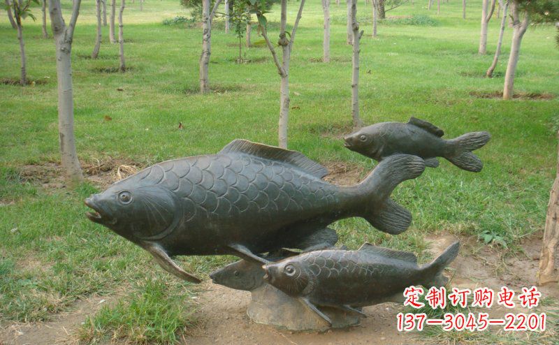 山西中领雕塑手工制作铜鲤鱼雕塑