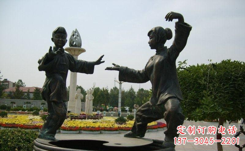 山西艺术精灵传统太极拳铜雕