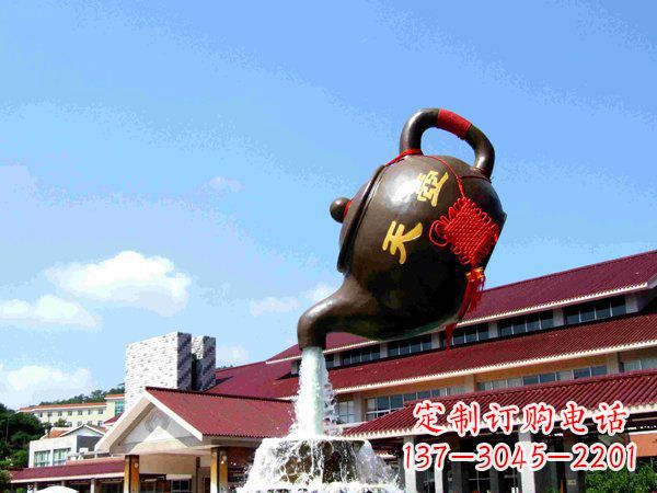 山西传统铜质茶壶雕塑