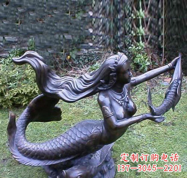 山西美人鱼铜雕，精美传情
